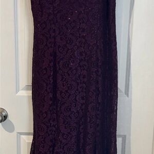 R&M Richards Purple Lace Maxi Dress